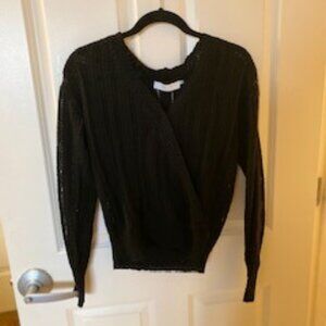 Black open knit summer sweater